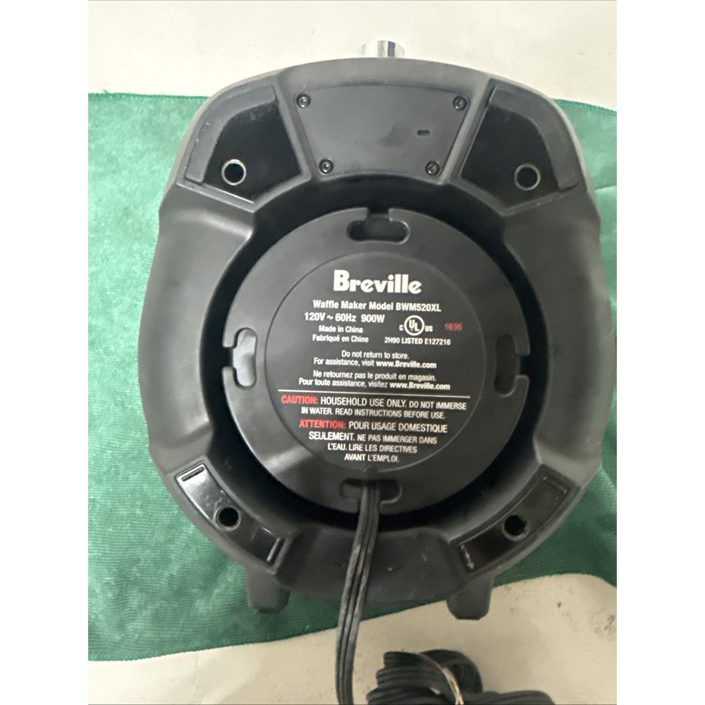 Breville Waffle Maker BWM520XL No Mess Stainless Steel WORKS Tested Clean EUC!! - Picture 12 of 13